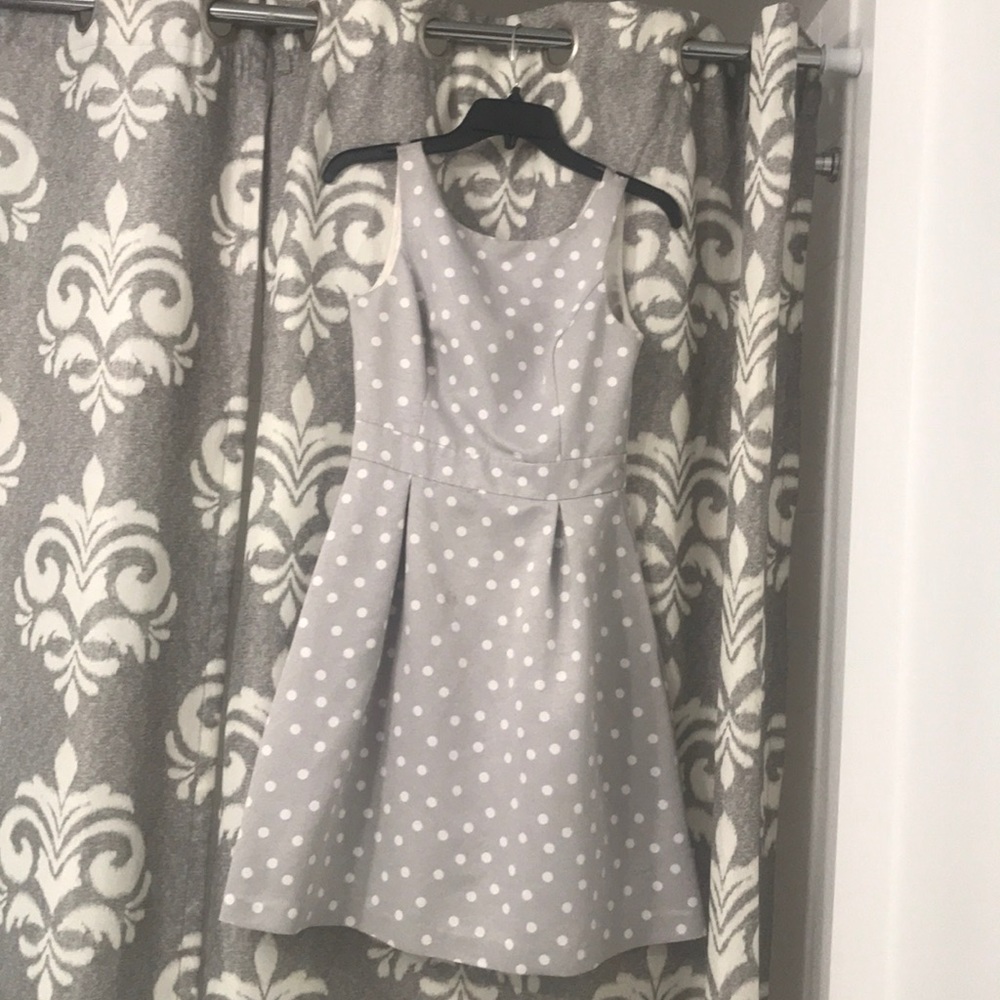 Polka dot white blouse black market dress $20